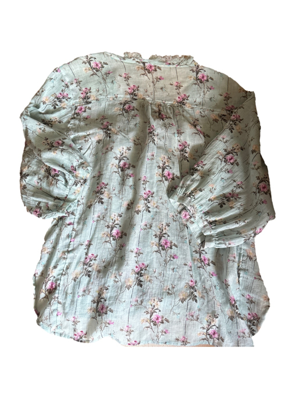 Women's Denim & Supply Ralph Lauren Floral Blouse, Size L, Blue/Pink - Picture 2 of 8
